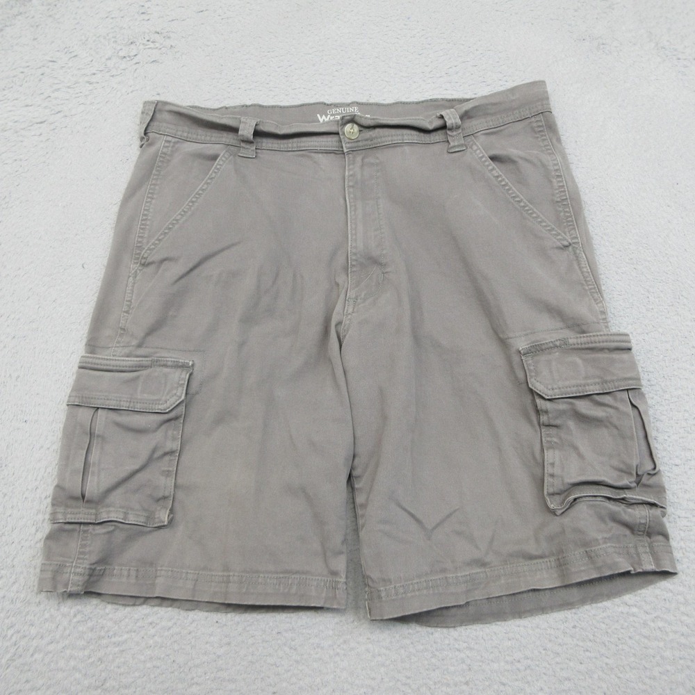 Wrangler Genuine Cargo Short Men 36 Gray Utility Outdoor Stretch Casual Gorpcore